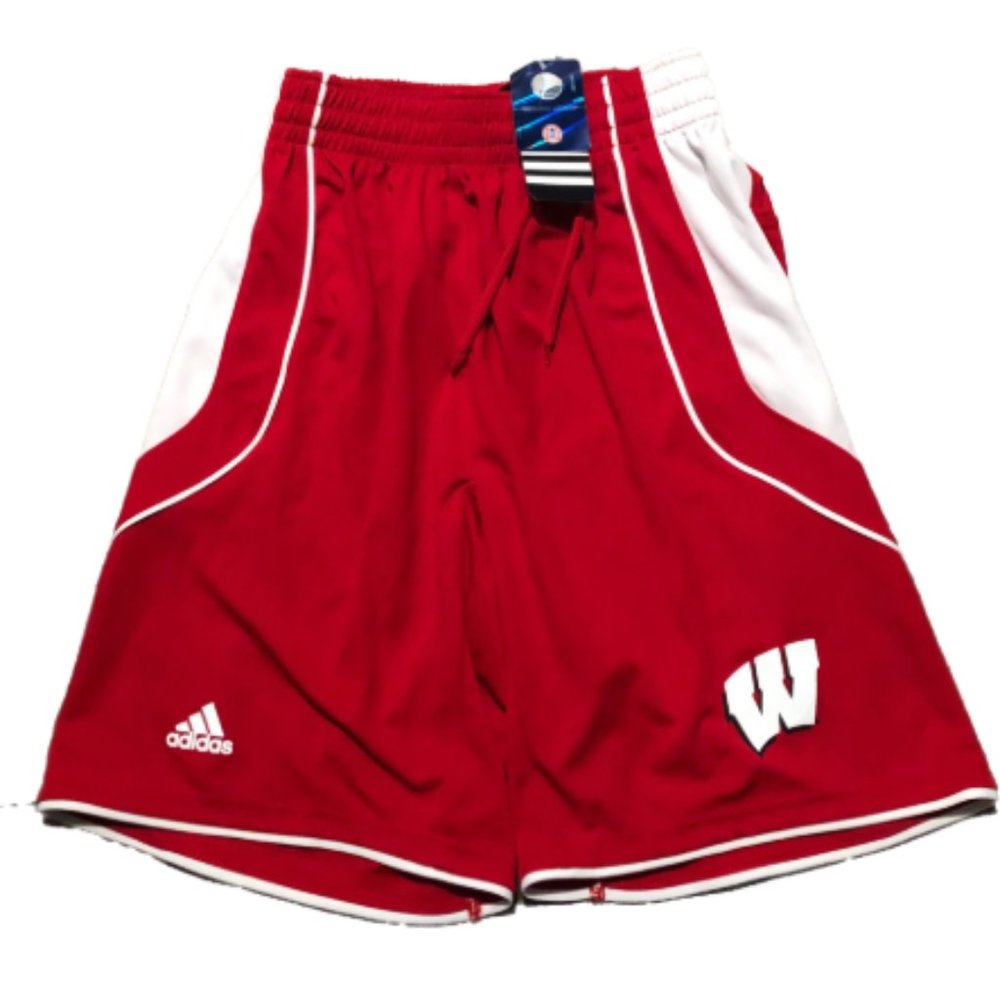 NWT Wisconsin Badgers adidas Logo Shorts